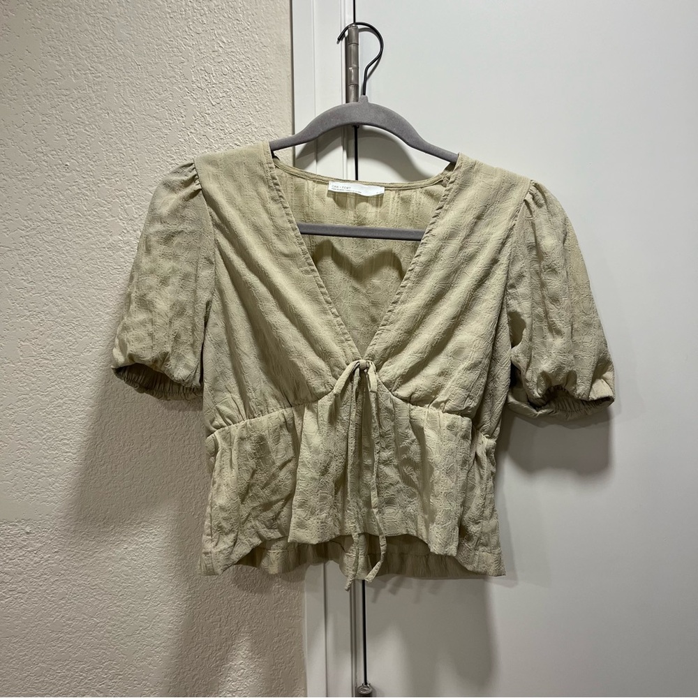 OAK + FORT Cream Textured Blouse